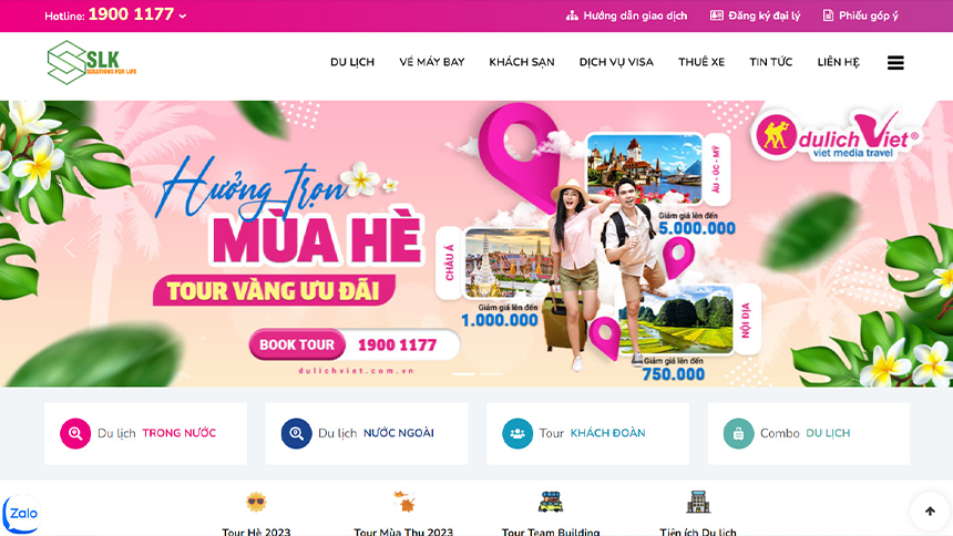 Mẫu web du lịch 1