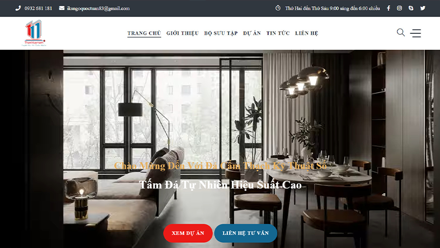 Mẫu web thi công nội thất