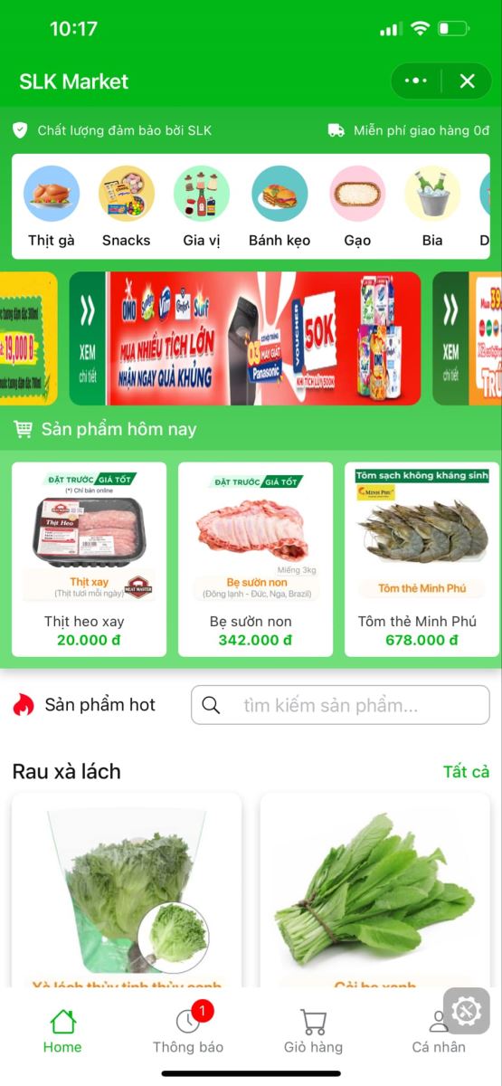 Mẫu Zalo Mini App Market