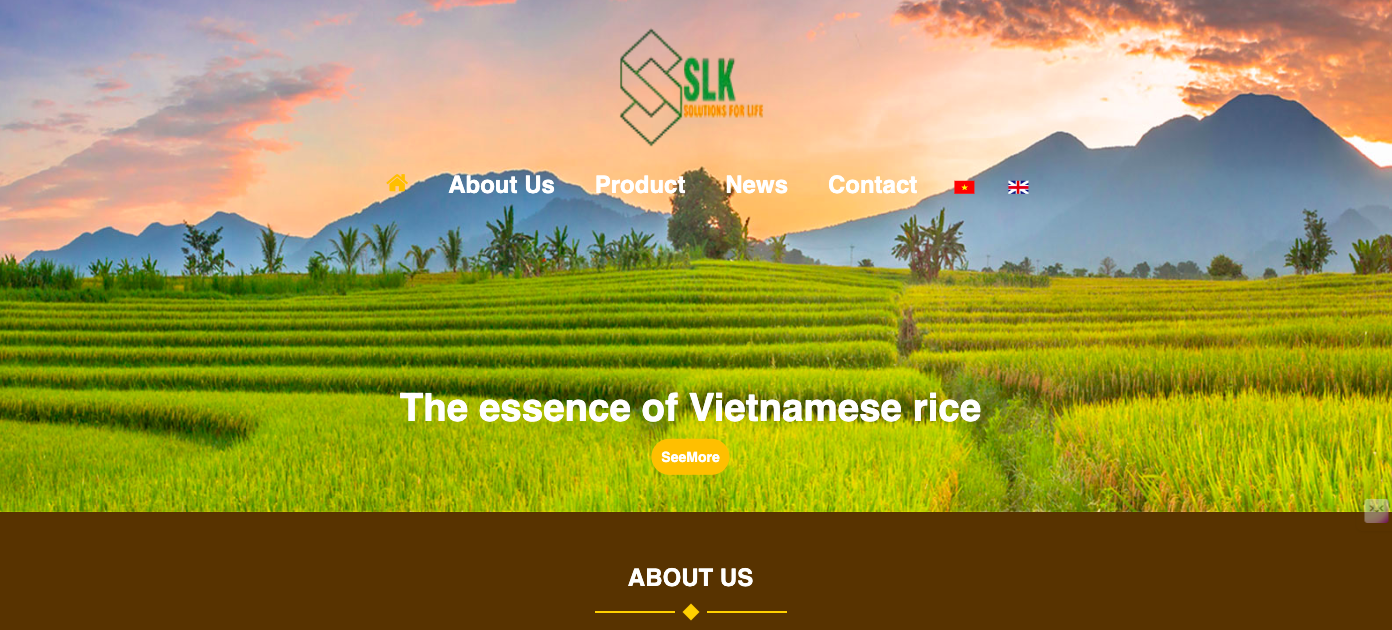 Website mẫu giới thiệu xuất nhập khẩu gạo