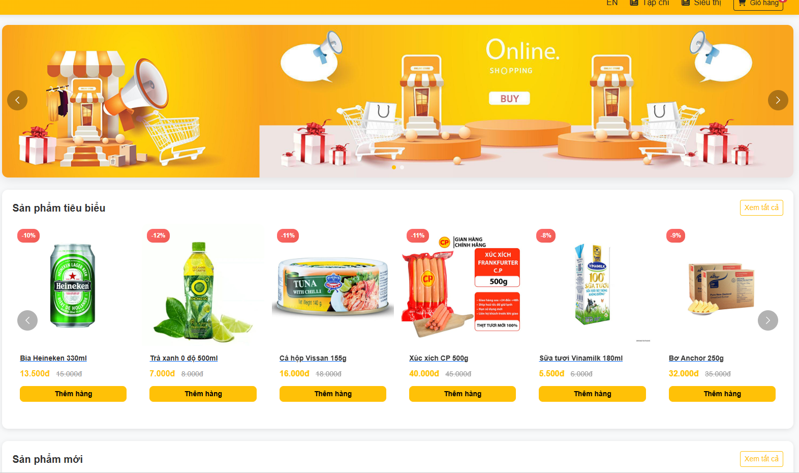 Mẫu web Siêu thị