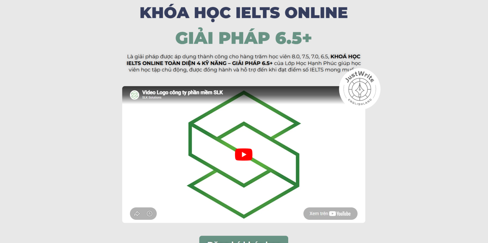 Mẫu web Khoá học 2