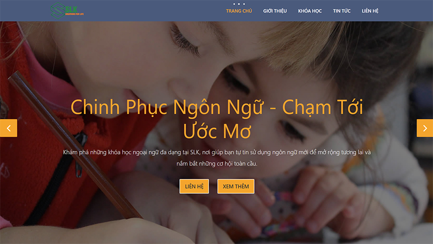 Mẫu web trung tâm ngoại ngữ 10